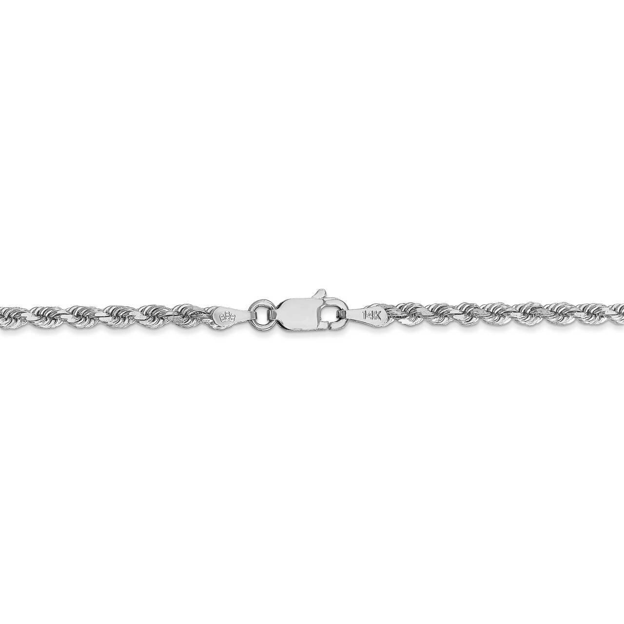 28 Inch 2.75mm Diamond-cut Rope Chain 14k White Gold 021W-28, MPN: 021W-28, 883957838045