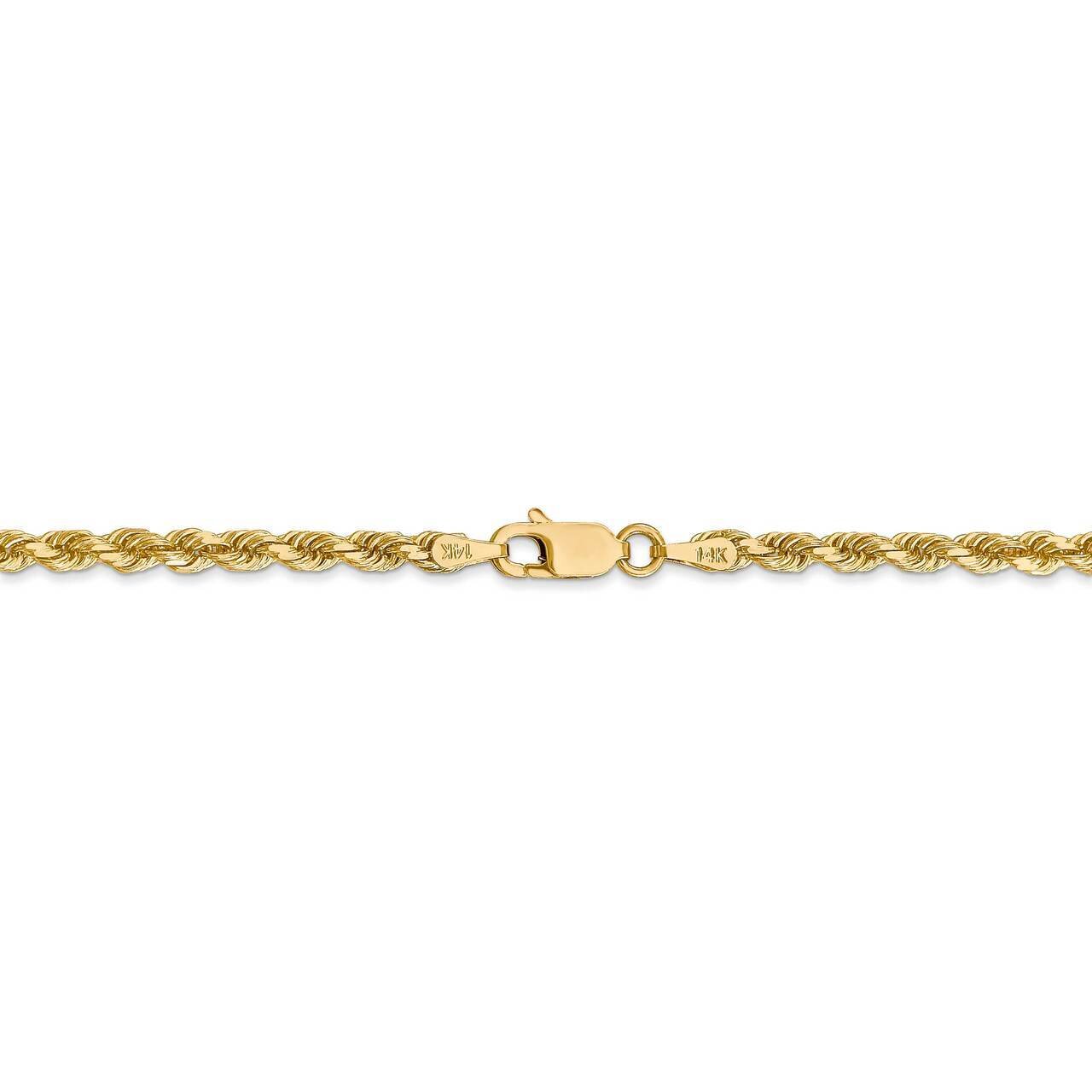 26 Inch 3.20mm Diamond-cut Rope with Lobster Clasp Chain 14k Yellow Gold 023L-26