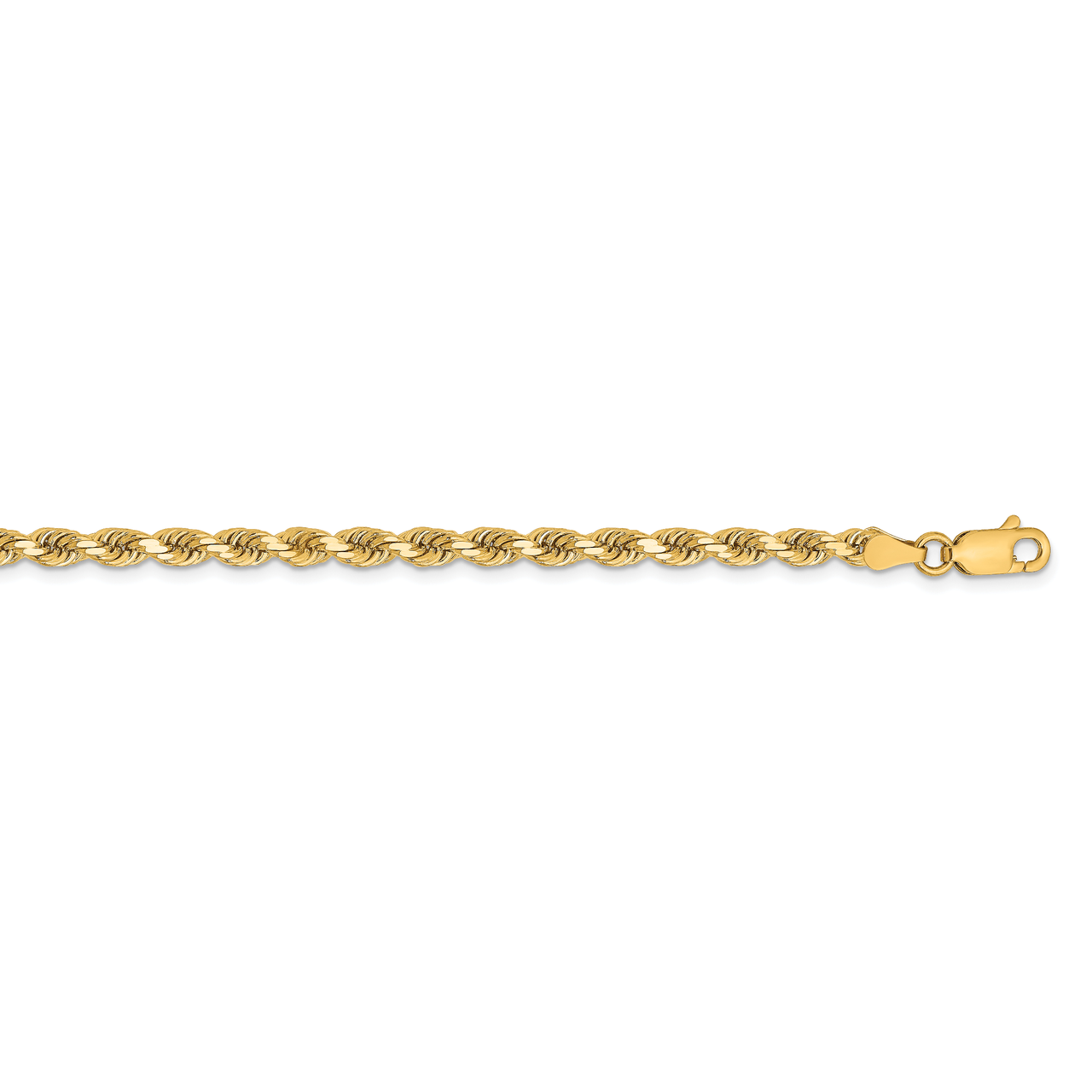 20 Inch 3.25mm Diamond Cut Rope Chain 14k Yellow Gold 024L-20