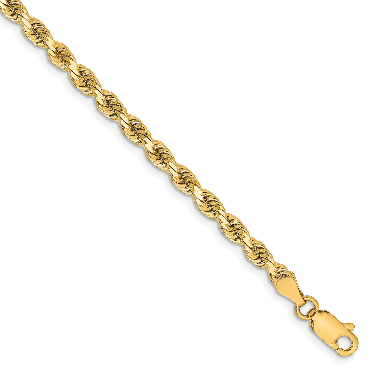 7 Inch 3.25mm Diamond Cut Rope Chain 14k Yellow Gold 024L-7