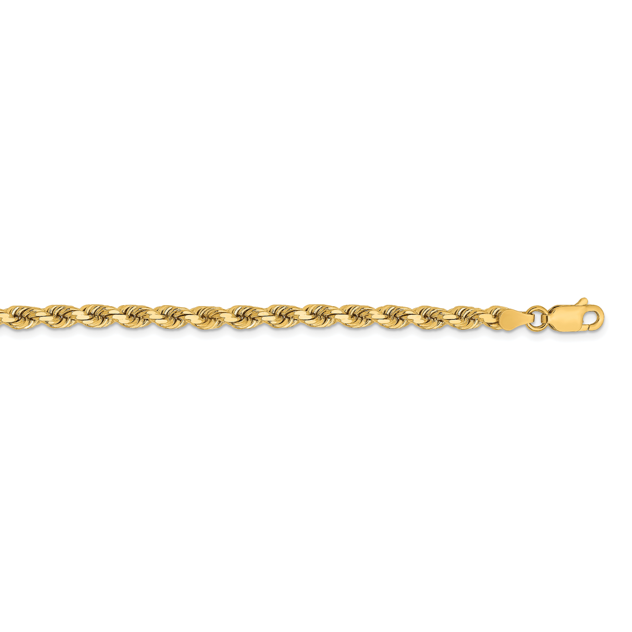 16 Inch 3.75mm Diamond Cut Rope Chain 14k Yellow Gold 027L-16