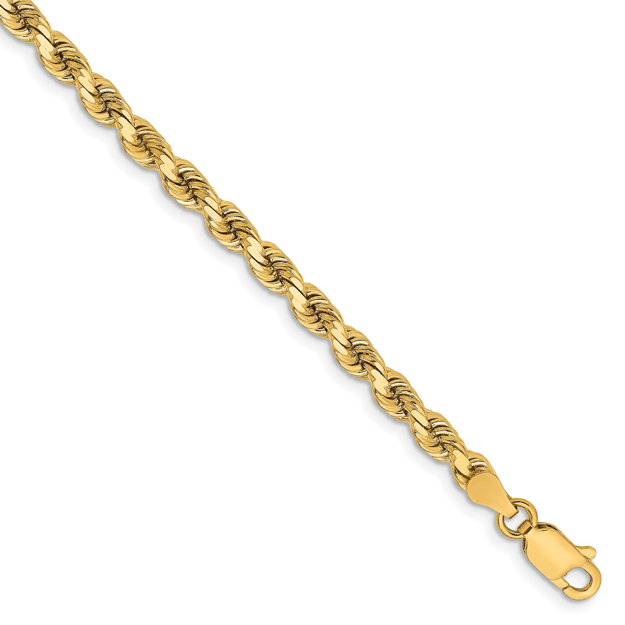 9 Inch 3.75mm Diamond Cut Rope Chain 14k Yellow Gold 027L-9