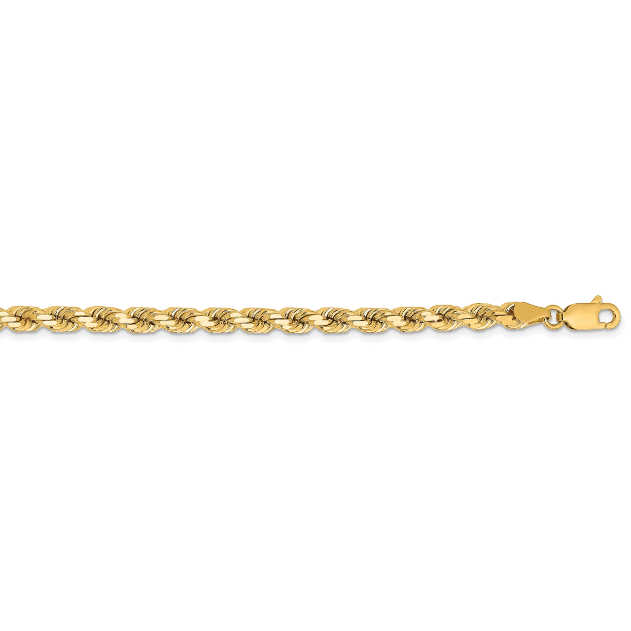 18 Inch 4.25mm Diamond Cut Rope Chain 14k Yellow Gold 033L-18