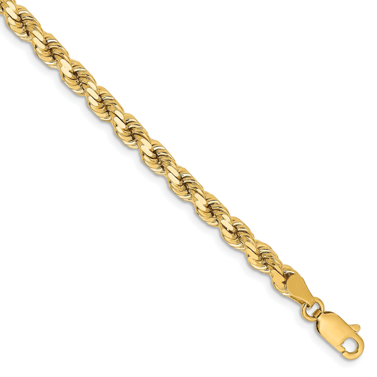 7 Inch 4.25mm Diamond Cut Rope Chain 14k Yellow Gold 033L-7