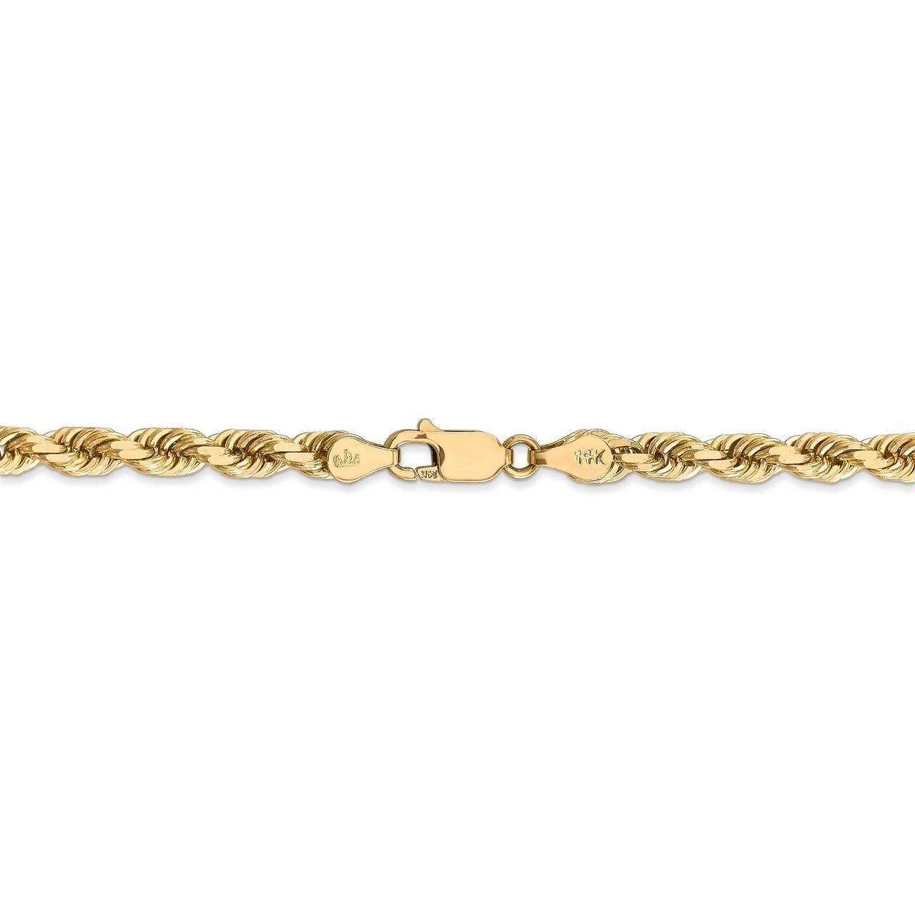 36 Inch 4.5mm Diamond-cut Rope with Lobster Clasp Chain 14k Yellow Gold 035L-36