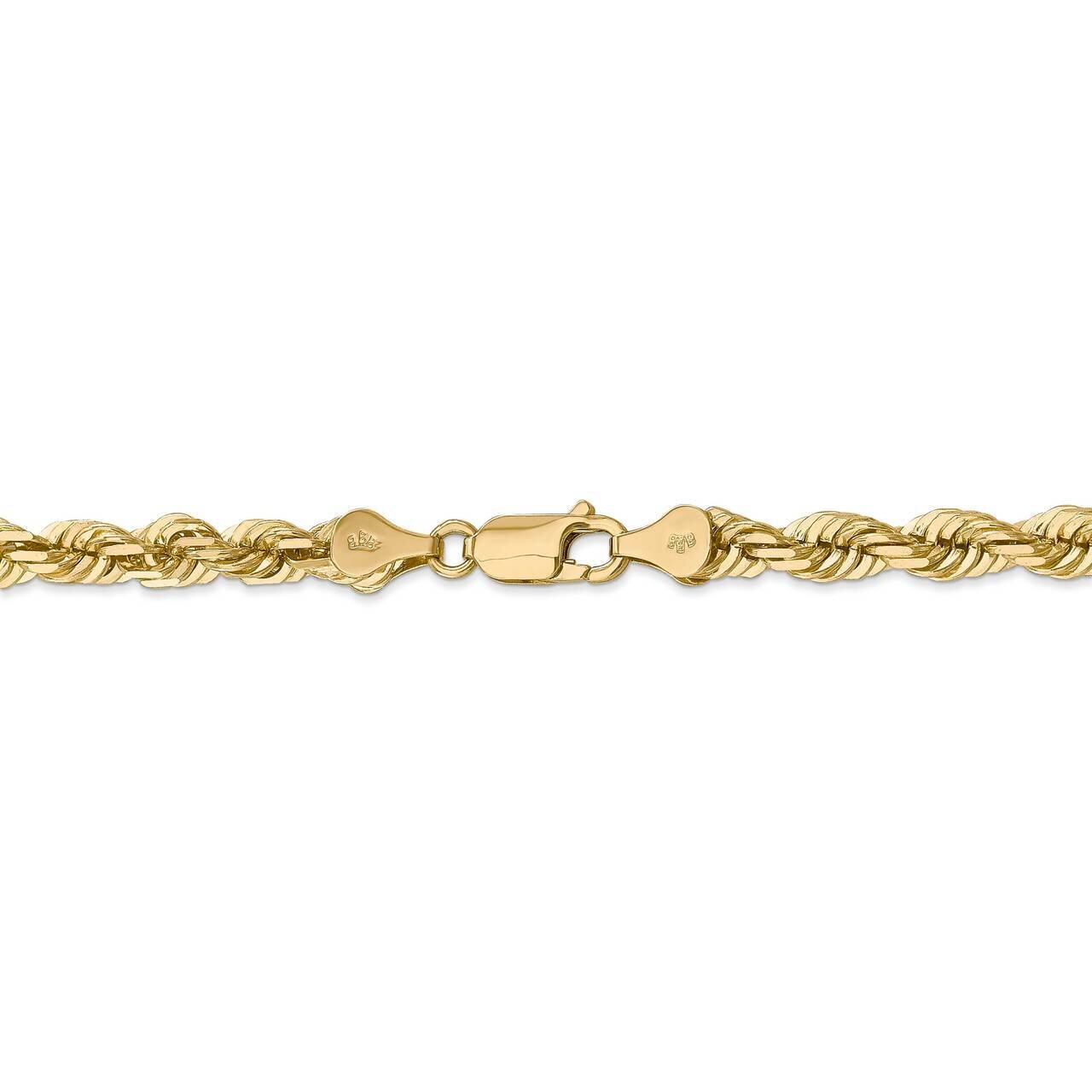 28 Inch 5.5mm Diamond-cut Rope with Lobster Clasp Chain 14k Yellow Gold 040L-28