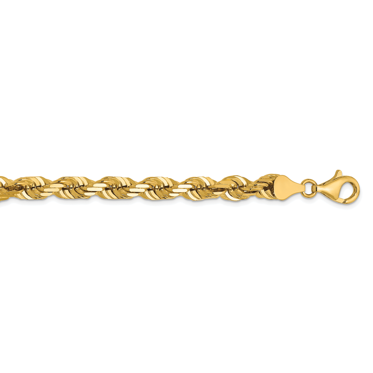 24 Inch 6.5mm Diamond Cut Rope Chain 14k Yellow Gold 045L-24