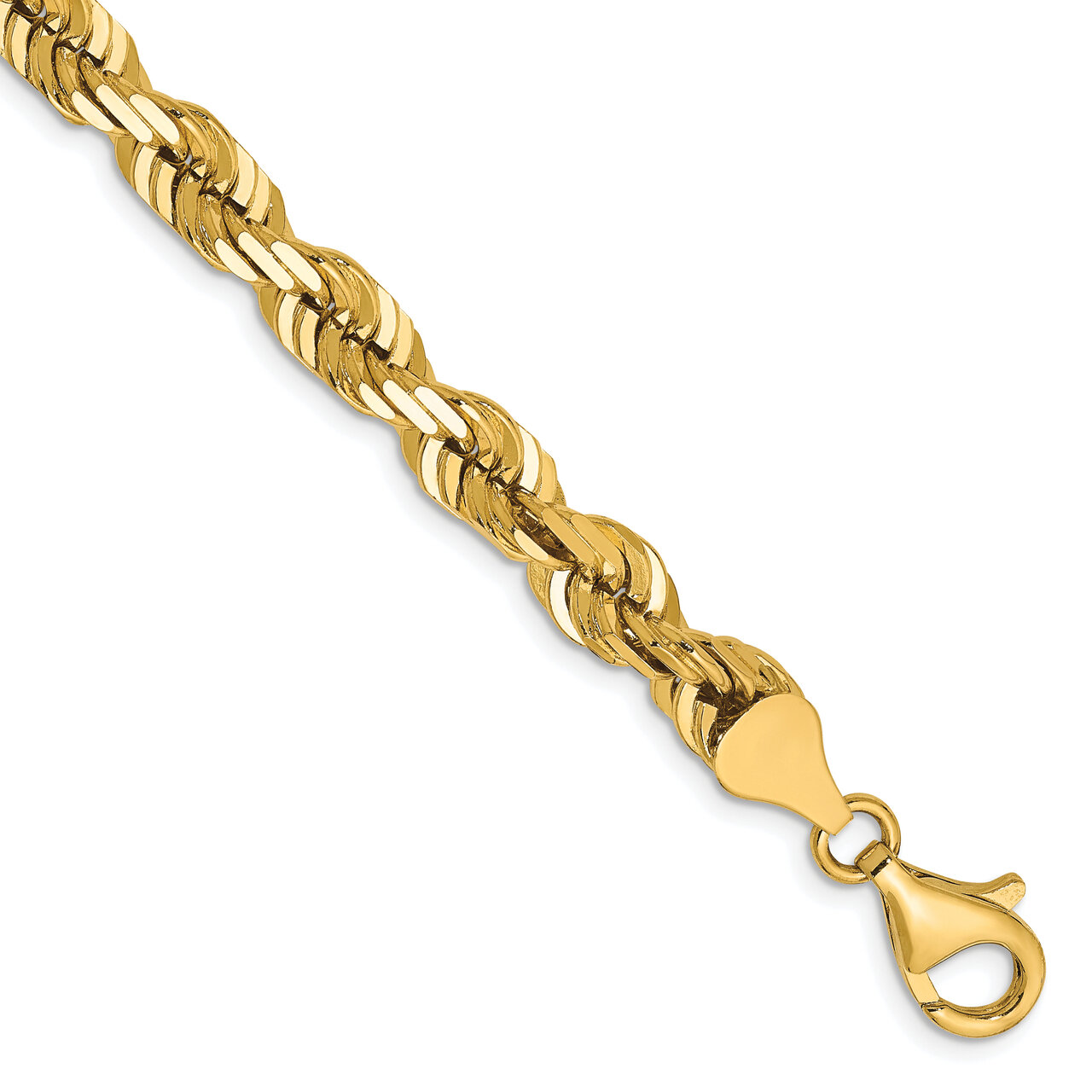 9 Inch 6.5mm Diamond Cut Rope Chain 14k Yellow Gold 045L-9, MPN: 045L-9, 883957725420