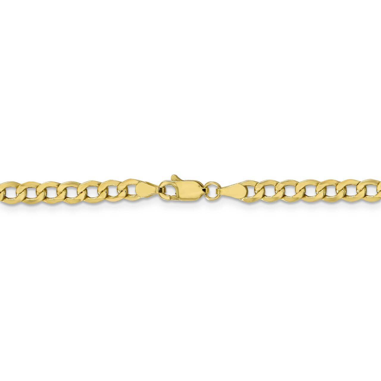 22 Inch 4.3mm Semi-Solid Curb Link Chain 10k Yellow Gold 10BC107-22