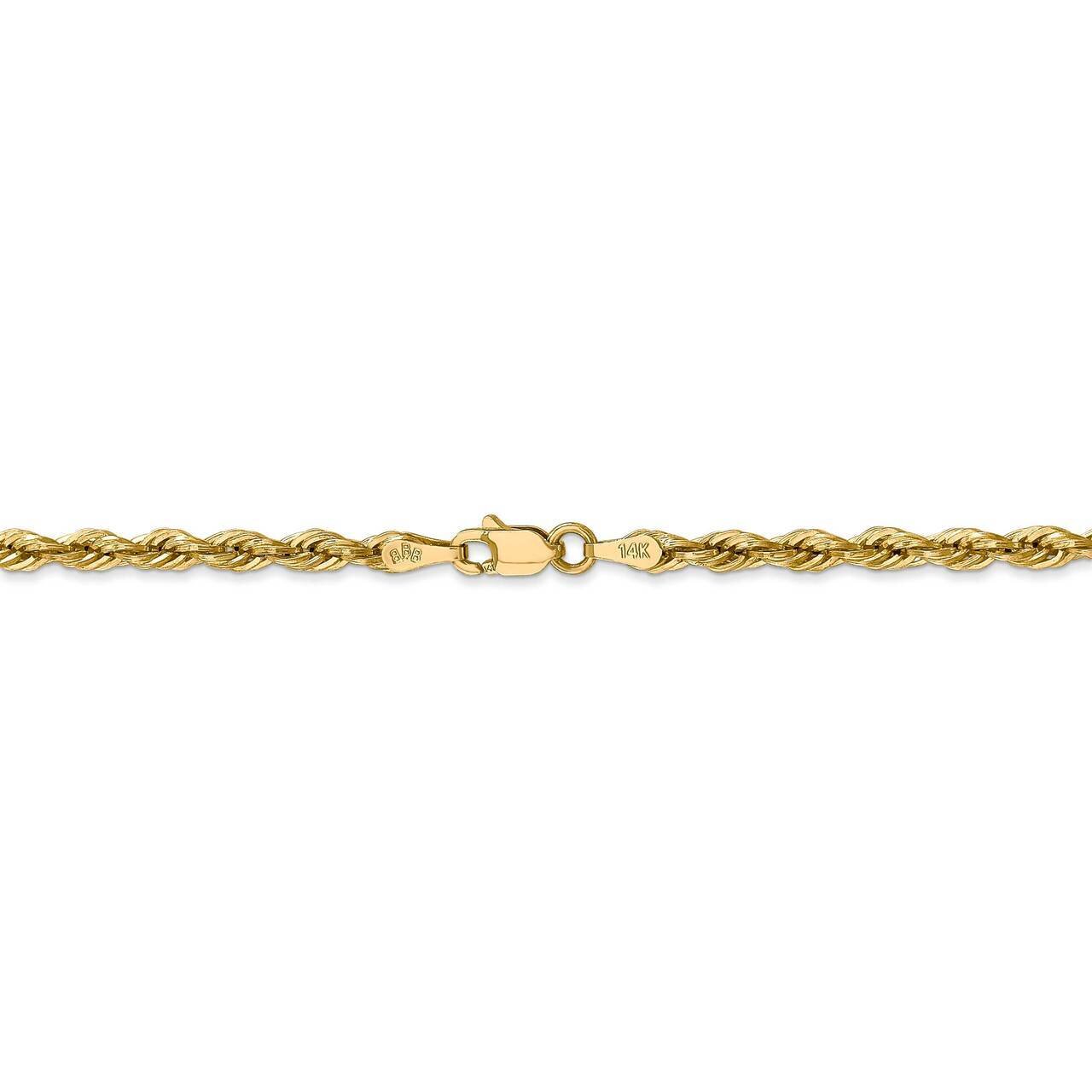 16 Inch 3.0mm Semi-Solid Rope Chain 10k Yellow Gold 10BC133-16