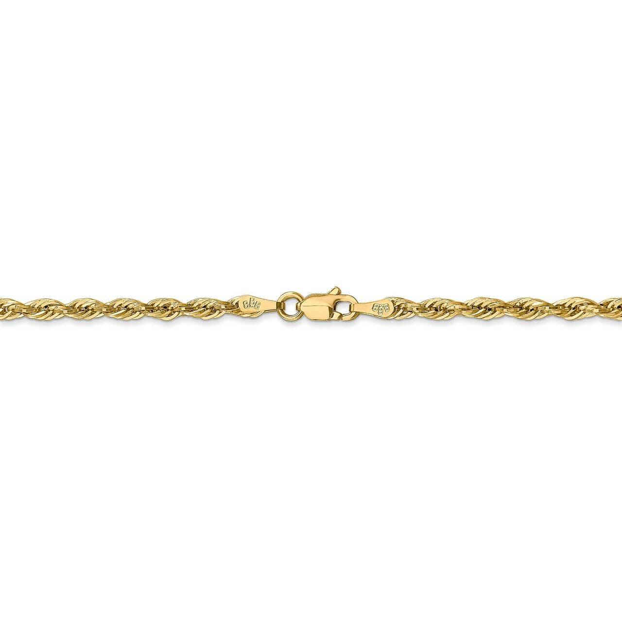 16 Inch 2.8mm Semi-Solid Rope Chain 10k Yellow Gold 10BC134-16