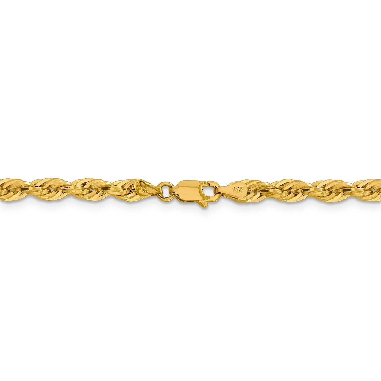 16 Inch 4.25mm Semi-Solid Rope Chain 10k Yellow Gold 10BC168-16