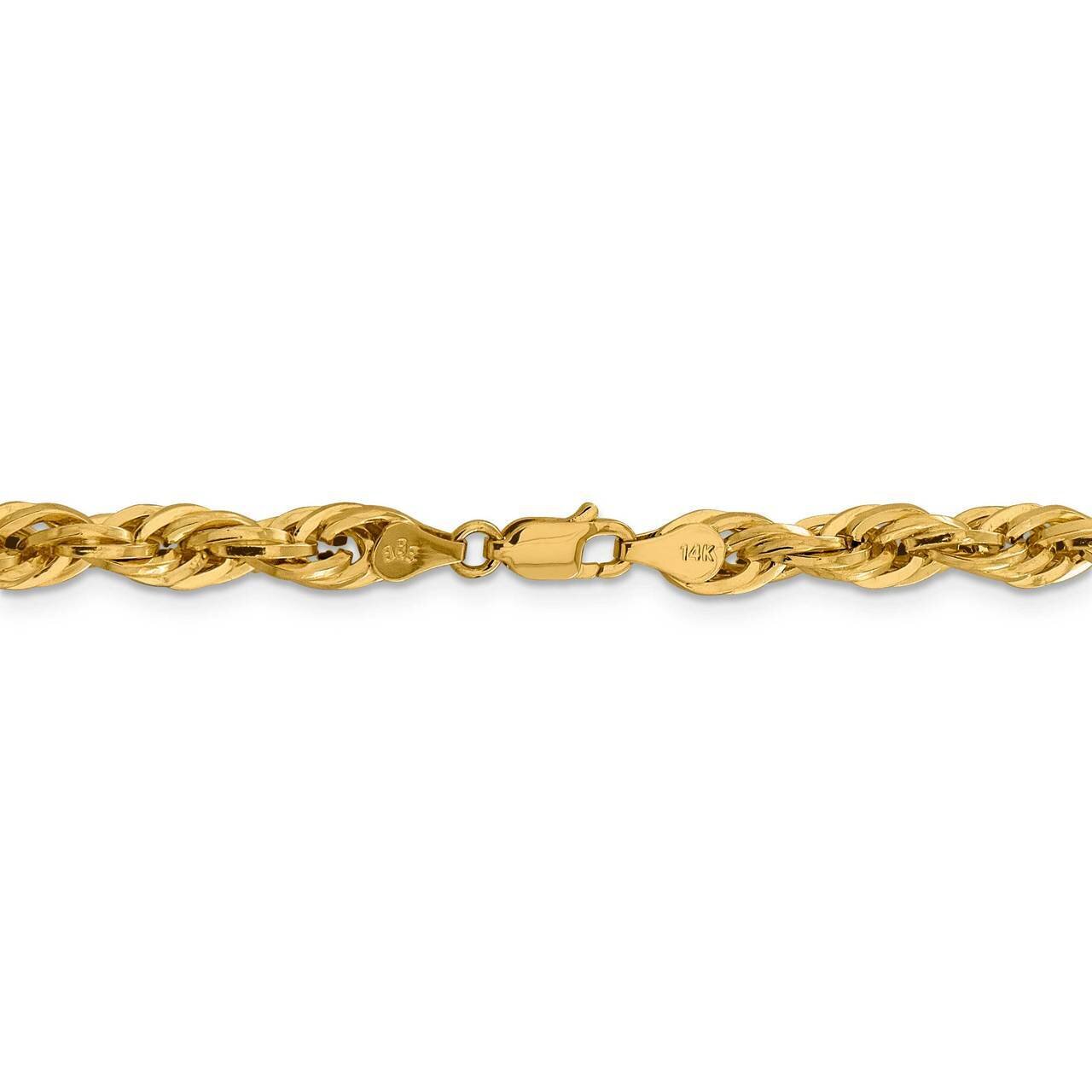 22 Inch 5.4mm Semi-Solid Rope Chain 10k Yellow Gold 10BC170-22, MPN: 10BC170-22, 883957964751