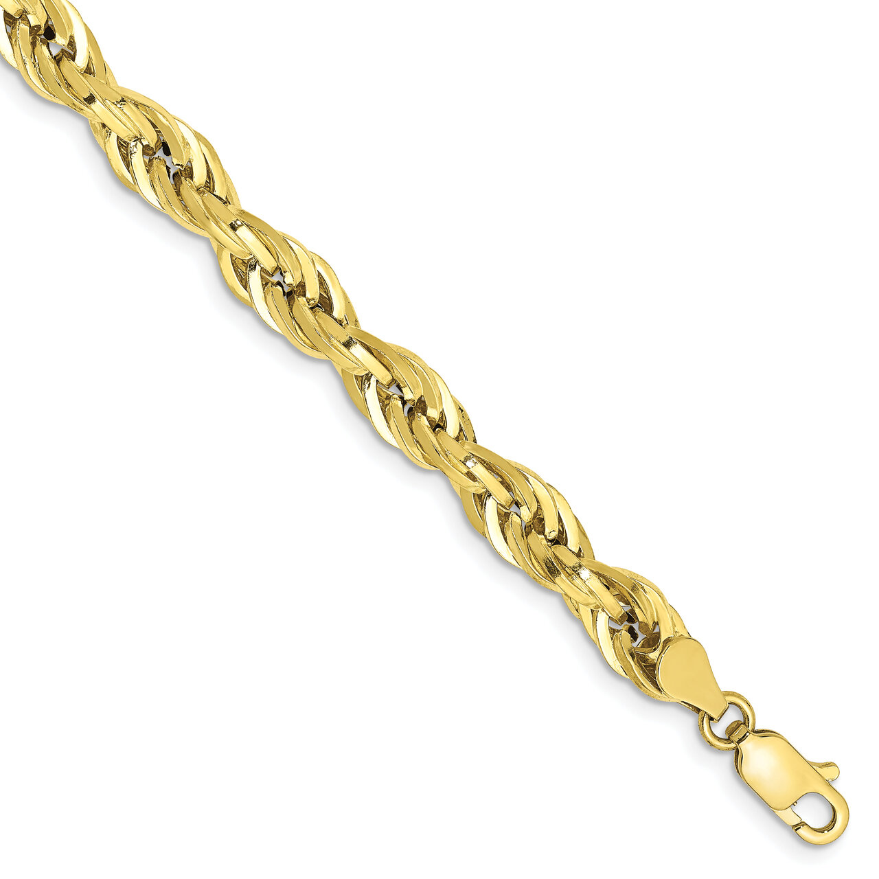 8 Inch 5.4mm Semi-Solid Rope Chain 10k Yellow Gold 10BC170-8