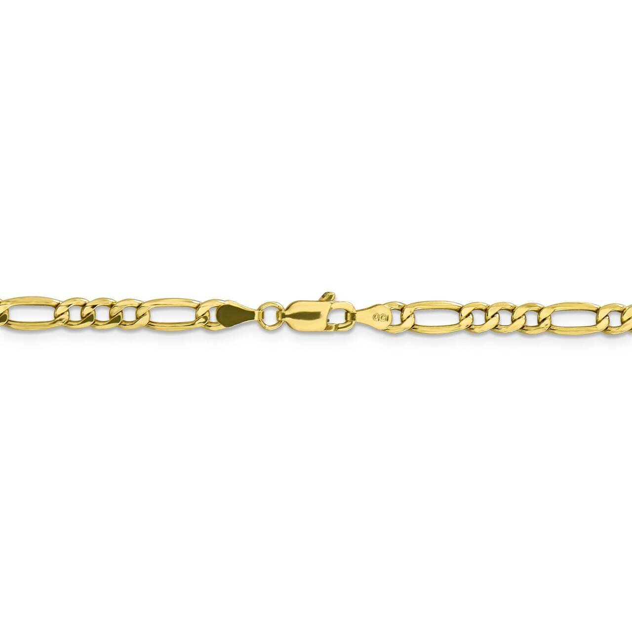 26 Inch 4.4mm Semi-Solid Figaro Chain 10k Yellow Gold 10BC94-26