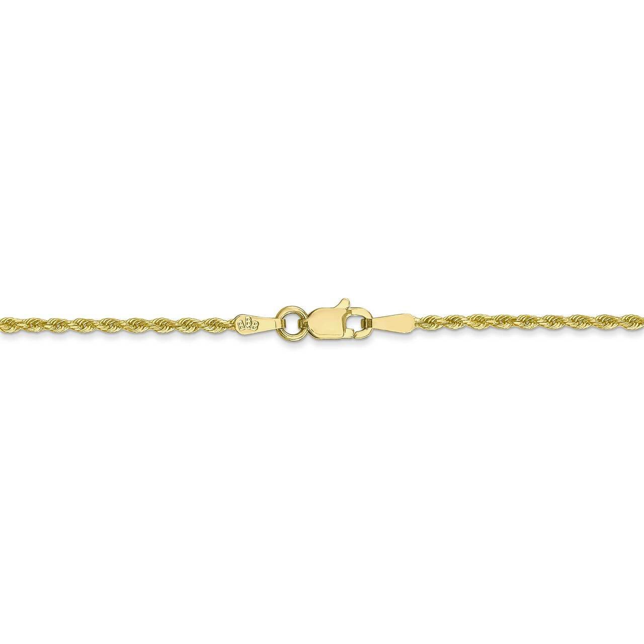28 Inch 1.5mm Diamond-cut Rope Chain 10k Yellow Gold 10K012-28