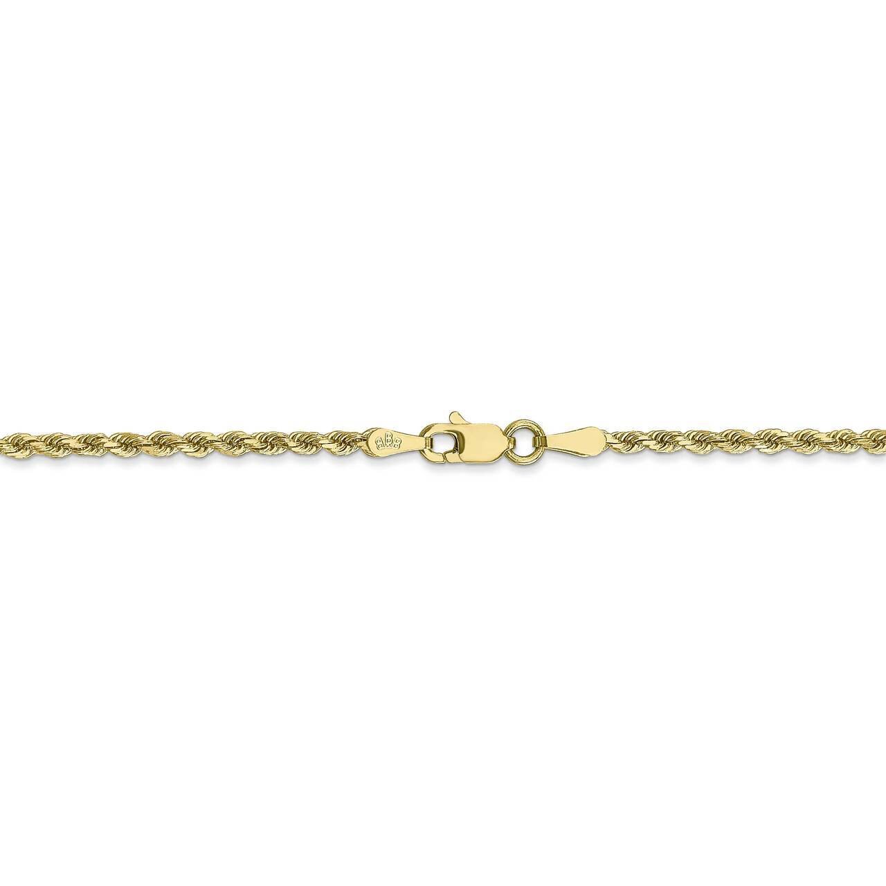 26 Inch 2mm Diamond-cut Rope Chain 10k Yellow Gold 10K016-26