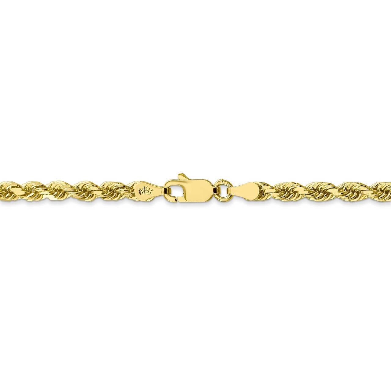 26 Inch 3.5mm Diamond-cut Rope Chain 10k Yellow Gold 10K025-26