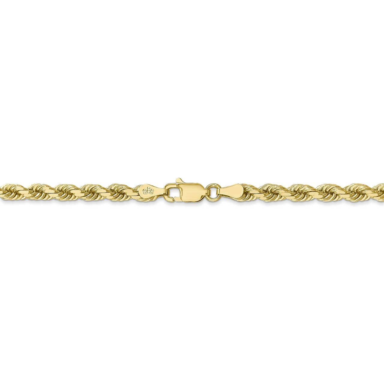 26 Inch 4mm Diamond-cut Rope Chain 10k Yellow Gold 10K030-26