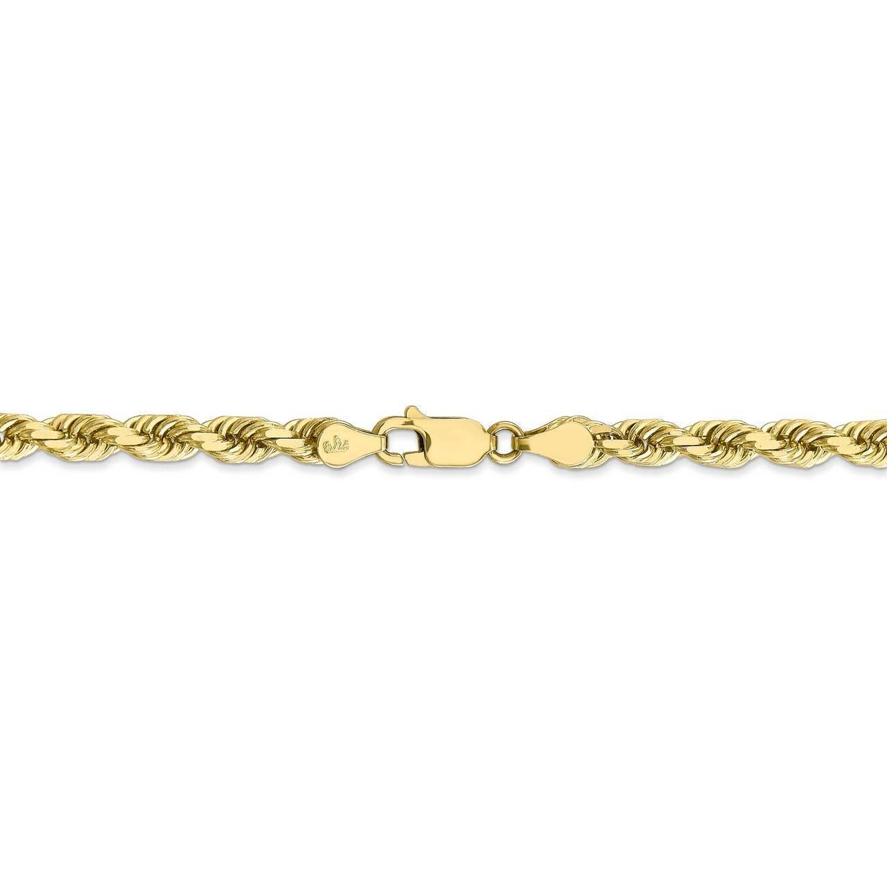 28 Inch 5mm Diamond-cut Rope Chain 10k Yellow Gold 10K035-28