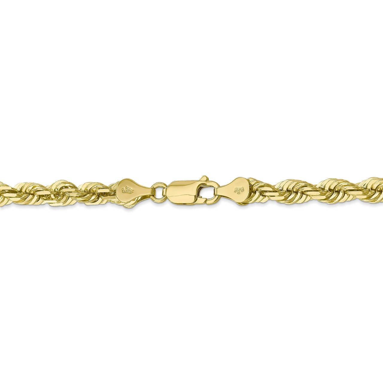 26 Inch 5.5mm Diamond-cut Rope Chain 10k Yellow Gold 10K040-26