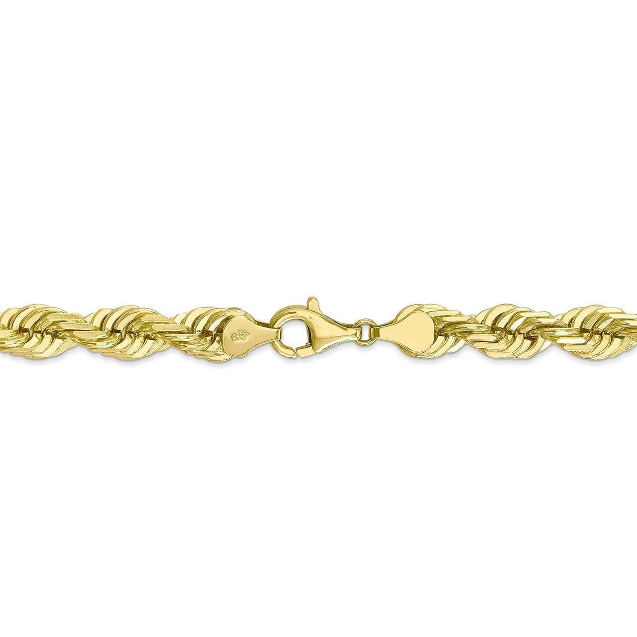 26 Inch 7mm Diamond-cut Rope Chain 10k Yellow Gold 10K050-26