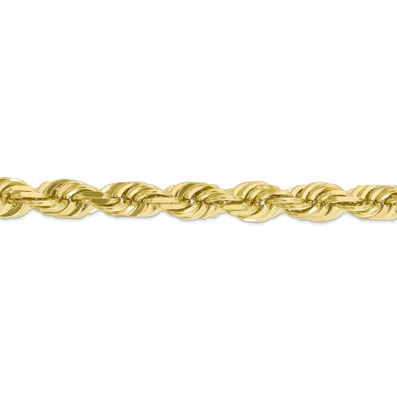 26 Inch 10mm Diamond-cut Rope Chain 10k Yellow Gold 10K080-26