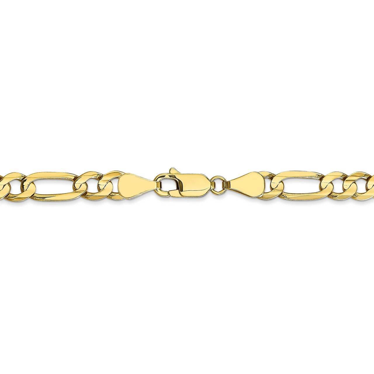 26 Inch 5.5mm Light Concave Figaro Chain 10k Yellow Gold 10LF140-26