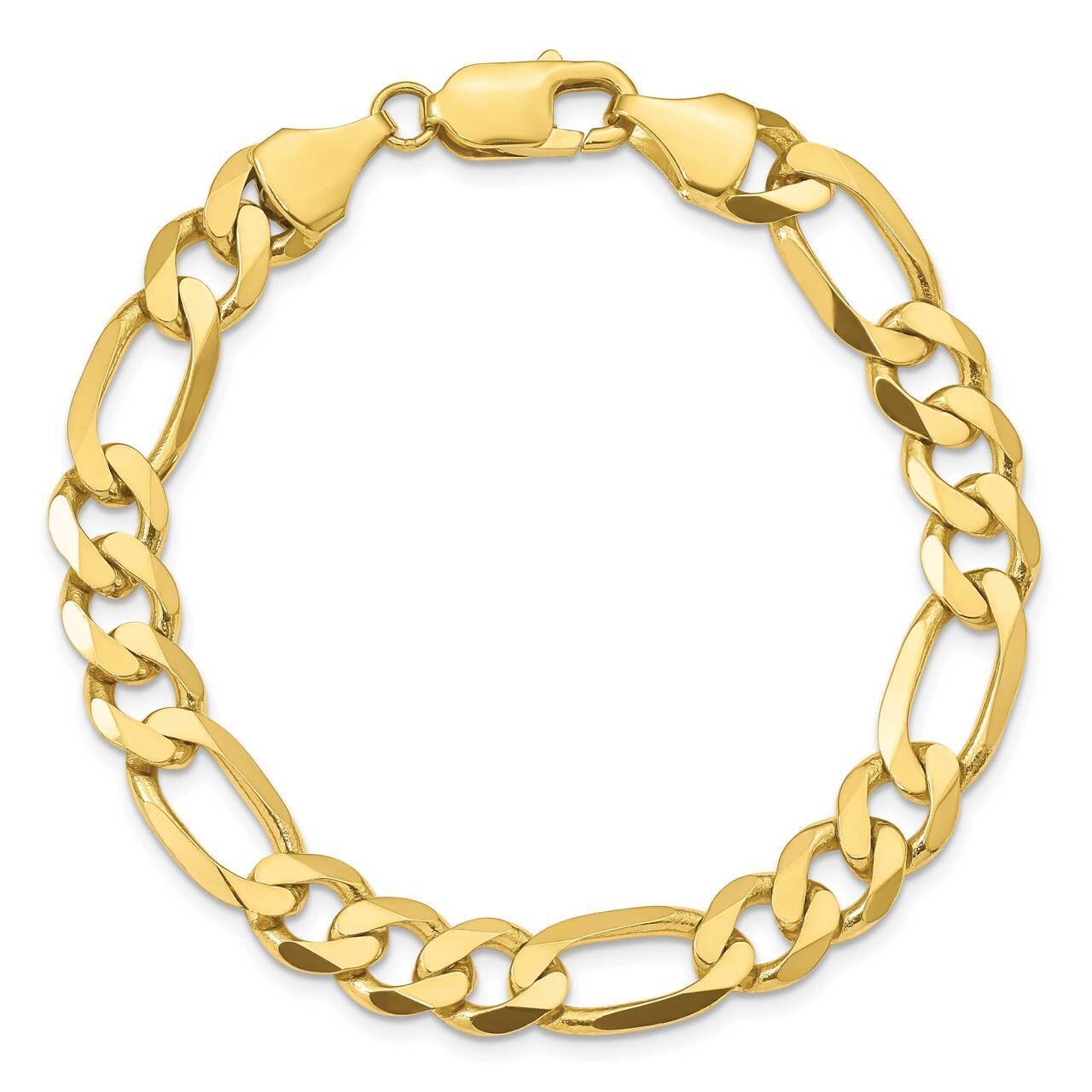 9 Inch 8.75mm Light Concave Figaro Chain 10k Yellow Gold 10LF220-9