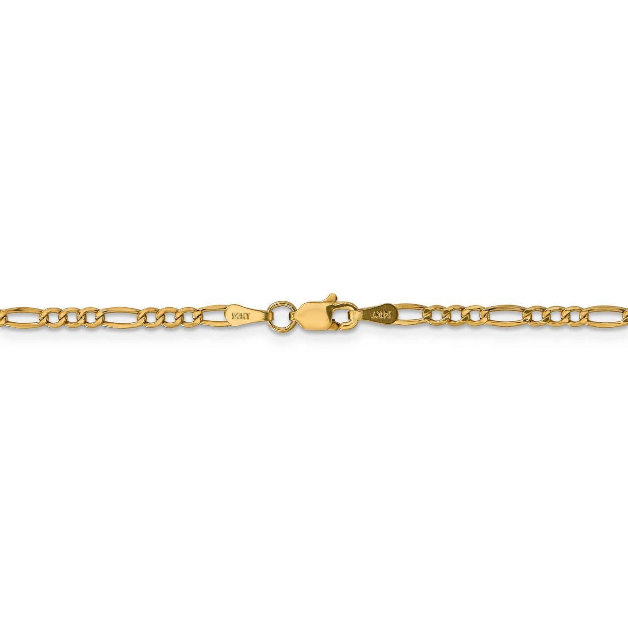 28 Inch 2.5mm Semi-Solid Figaro Chain 14k Yellow Gold BC120-28, MPN: BC120-28, 191101905315