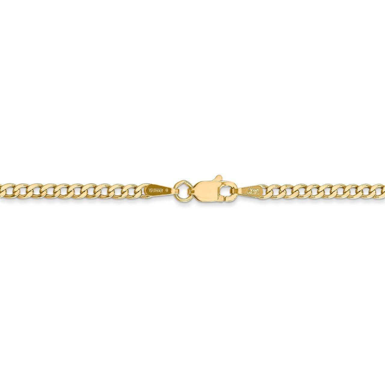 28 Inch 2.5mm Semi-Solid Curb Link Chain 14k Yellow Gold BC124-28, MPN: BC124-28, 191101905346