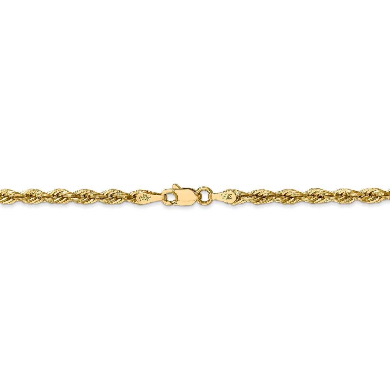 26 Inch 3.0mm Semi-Solid Rope Chain 14k Yellow Gold BC133-26, MPN: BC133-26, 191101107641