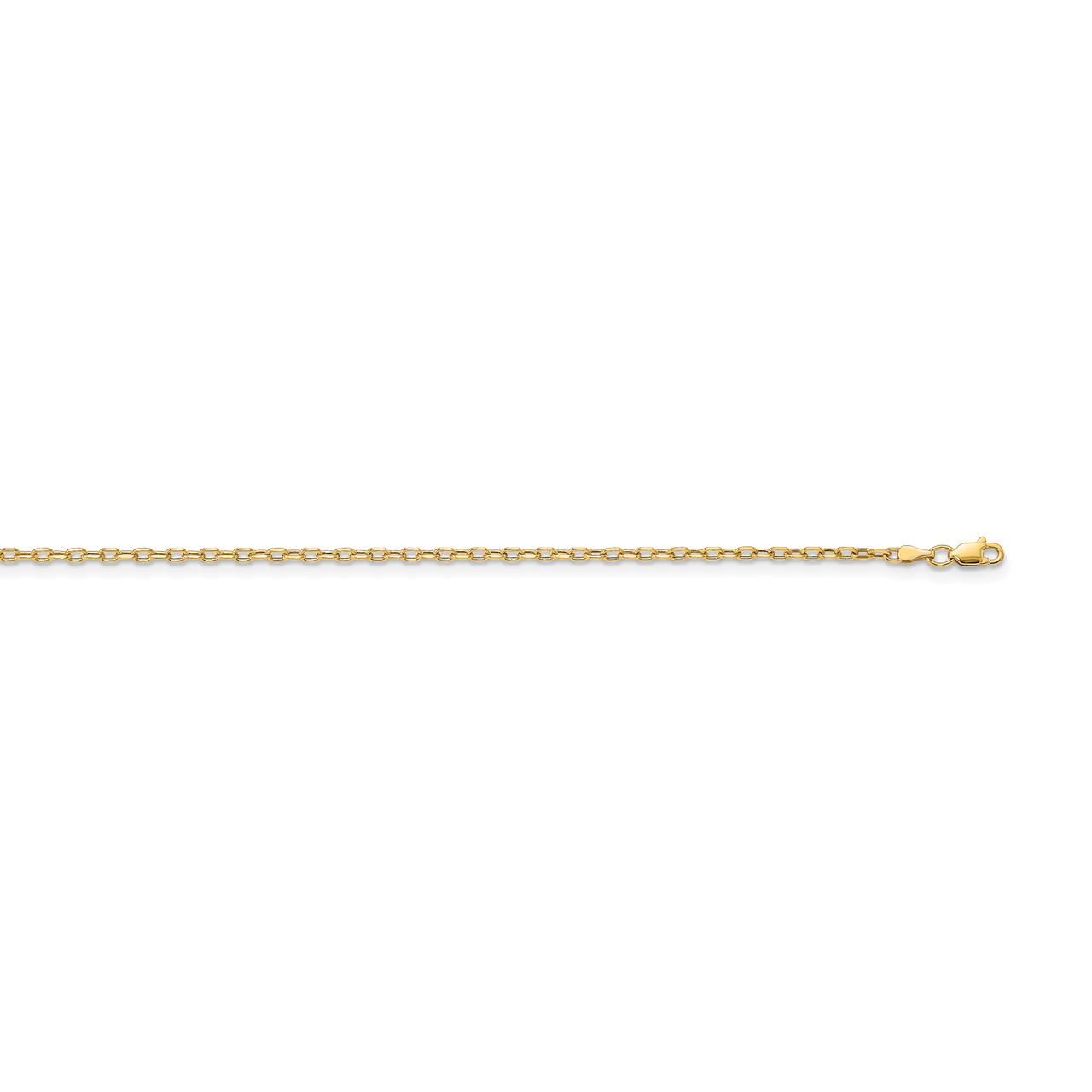 18 Inch Semi-solid Diamond-cut 3.00mm Open Link Cable Chain 14k Yellow Gold BC189-18