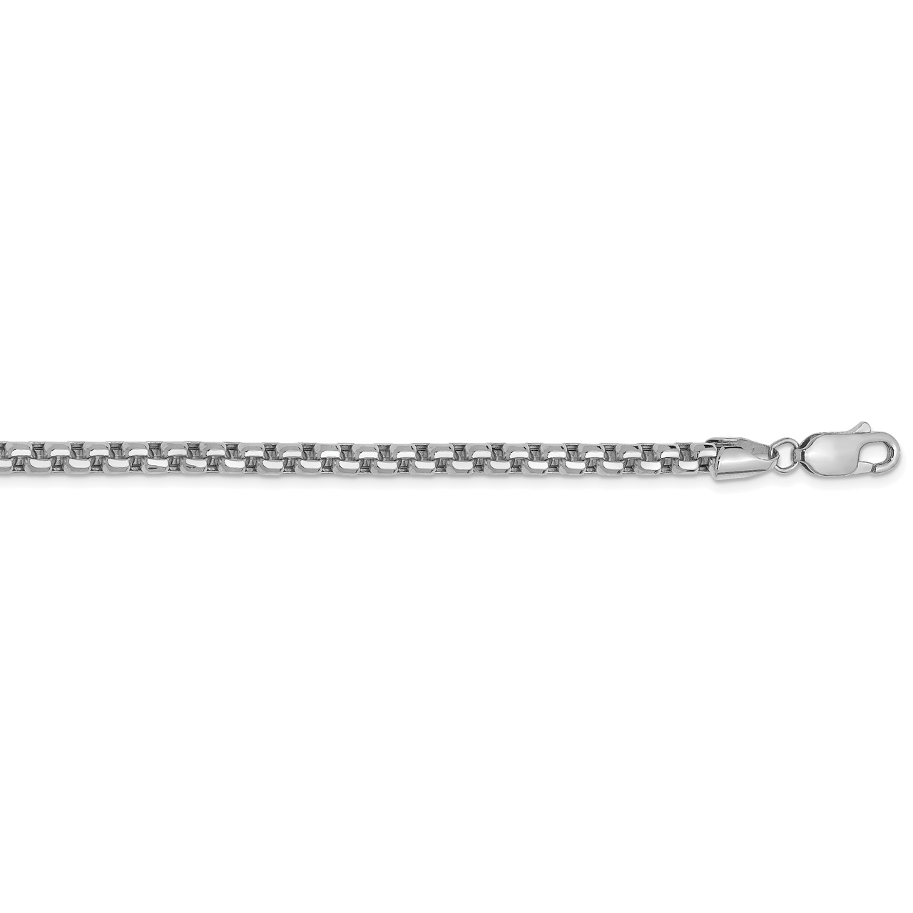 26 Inch 3.6mm Hollow Round Box Chain 14k White Gold BC191-26