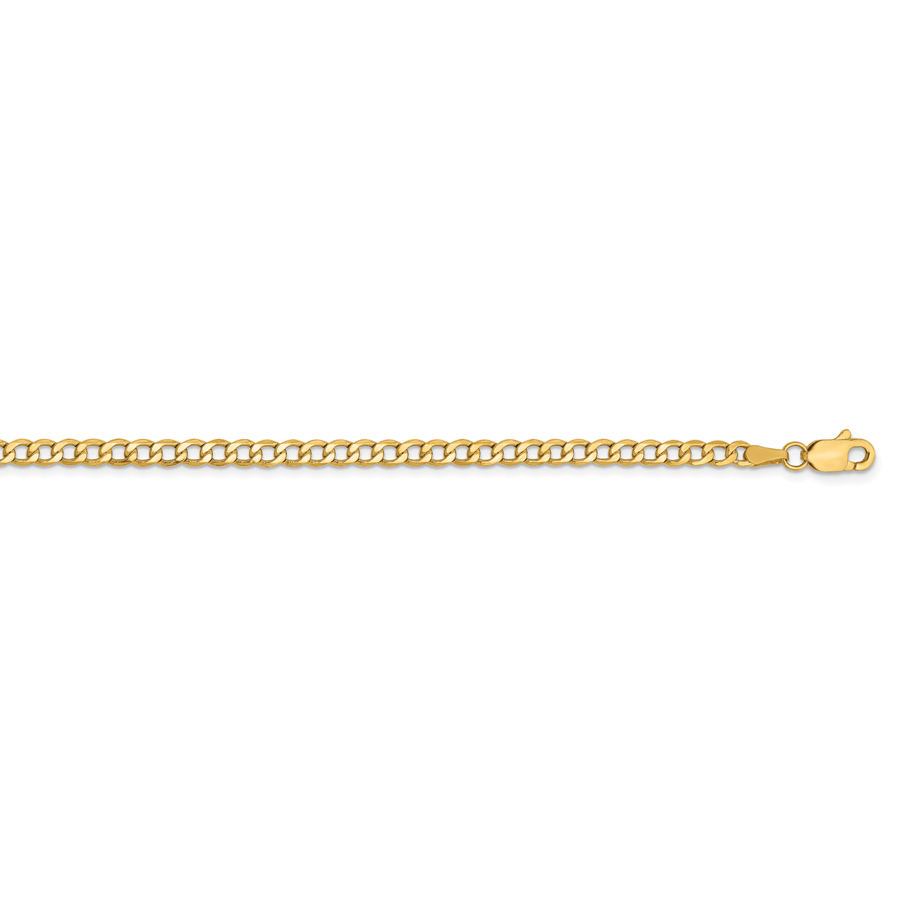 10 Inch 2.85mm Semi-Solid Curb Link Chain 14k Yellow Gold BC192-10