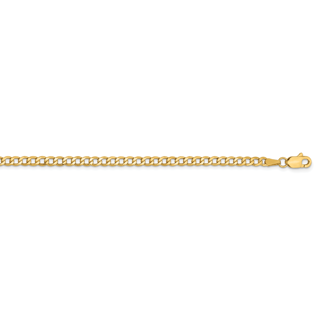 16 Inch 2.85mm Semi-Solid Curb Link Chain 14k Yellow Gold BC192-16, MPN: BC192-16, 886774570259
