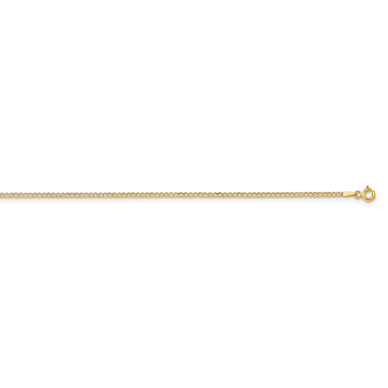 18 Inch 1.85mm Semi-Solid Curb Link Chain 14k Yellow Gold BC193-18