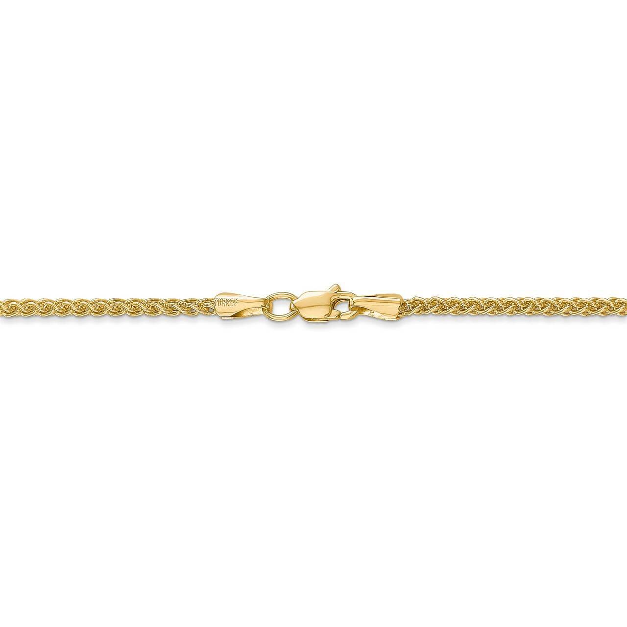 22 Inch 2.00mm Semi-Solid Chain 14k Yellow Gold BC76-22