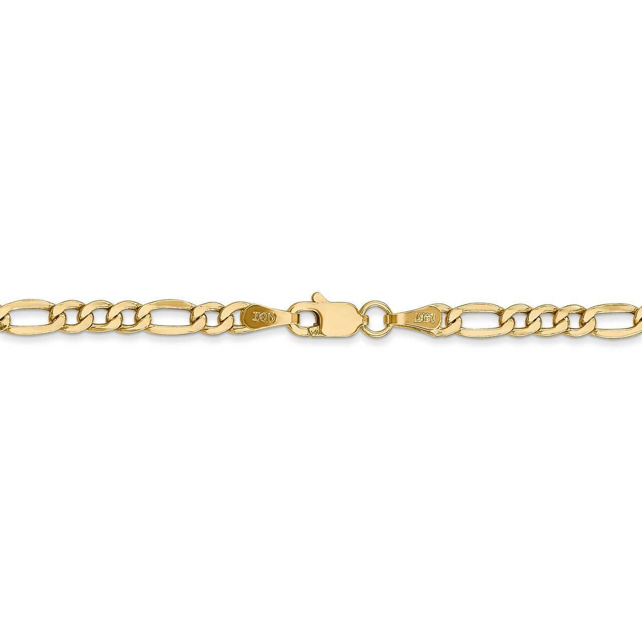 28 Inch 3.5mm Semi-Solid Figaro Chain 14k Yellow Gold BC93-28, MPN: BC93-28, 191101833502