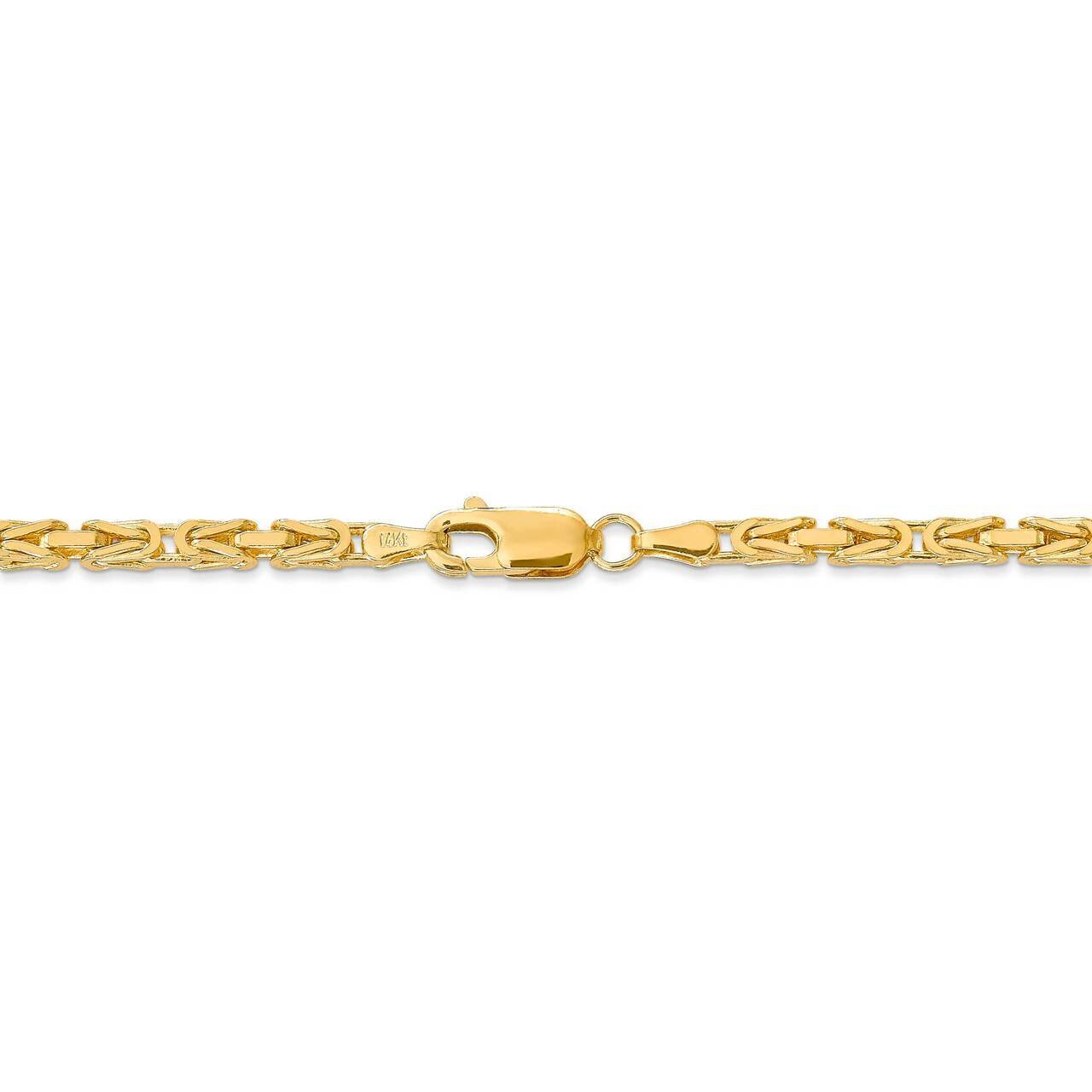 22 Inch 2.5mm Byzantine Chain 14k Yellow Gold BIZ070-22