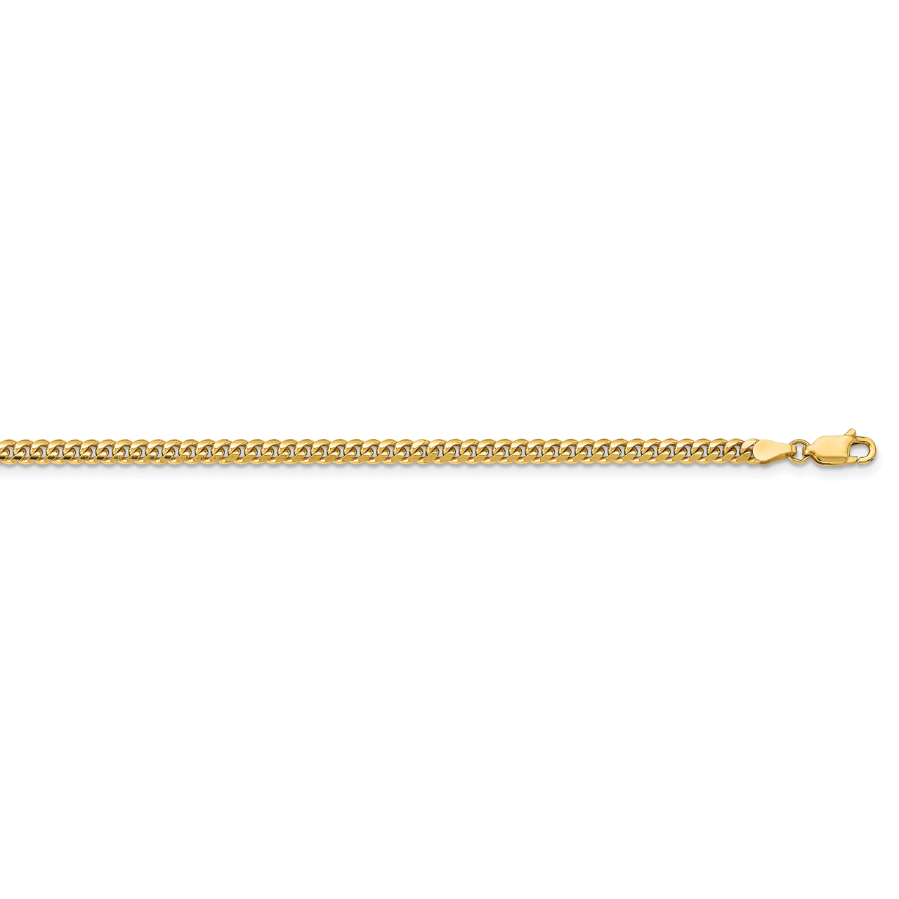 18 Inch 3.5mm Solid Miami Cuban Chain 14k Yellow Gold DCU100-18