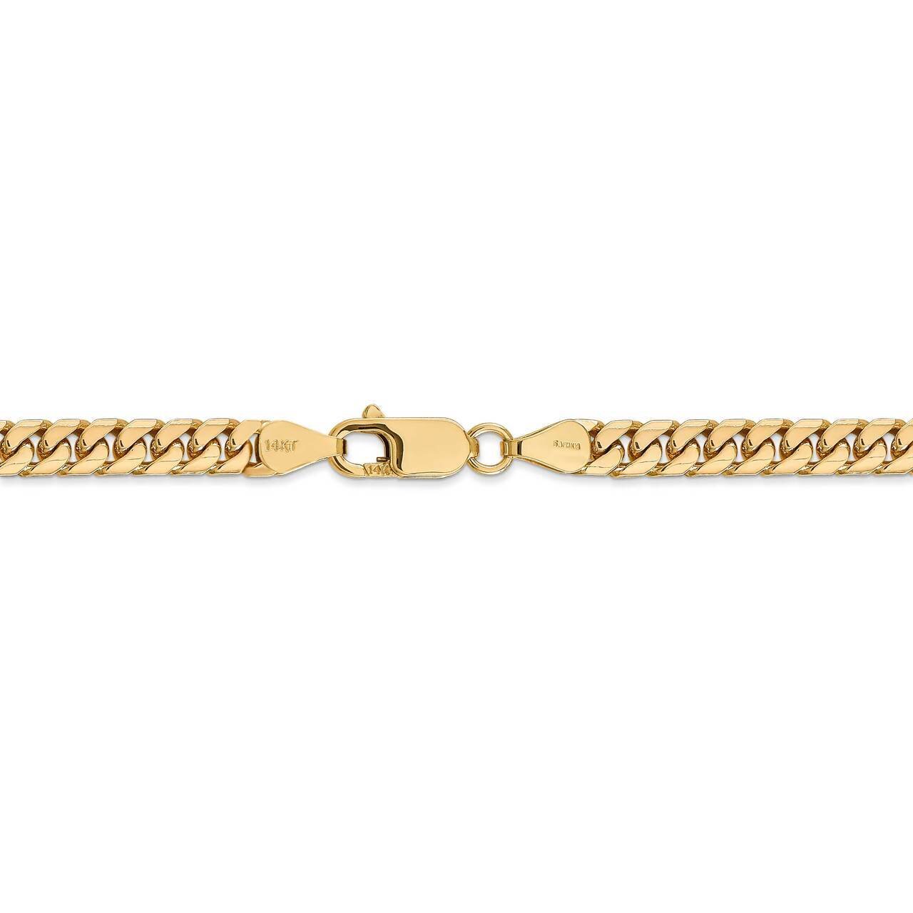 22 Inch 5mm Solid Miami Cuban Chain 14k Yellow Gold DCU160-22