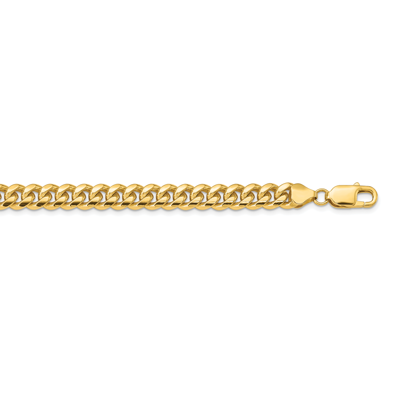 22 Inch 6.75mm Solid Miami Cuban Chain 14k Yellow Gold DCU220-22