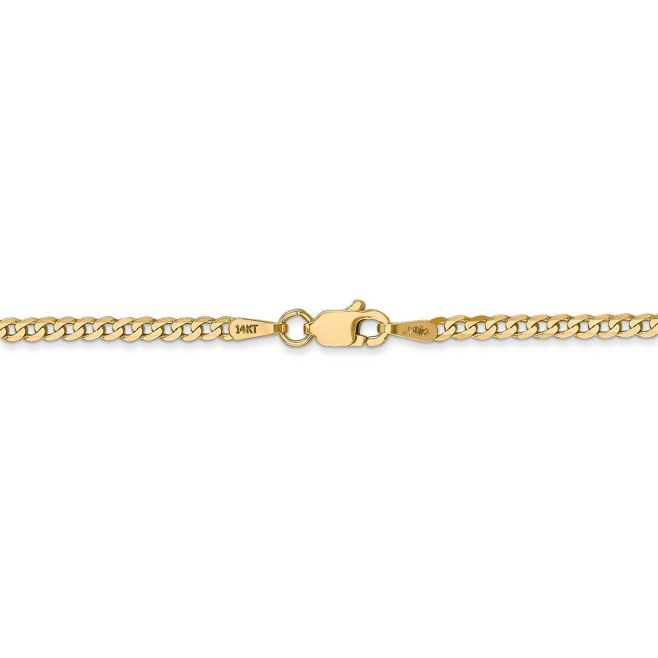 28 Inch 2.2mm Beveled Curb Chain 14k Yellow Gold FBU060-28, MPN: FBU060-28, 886774562186