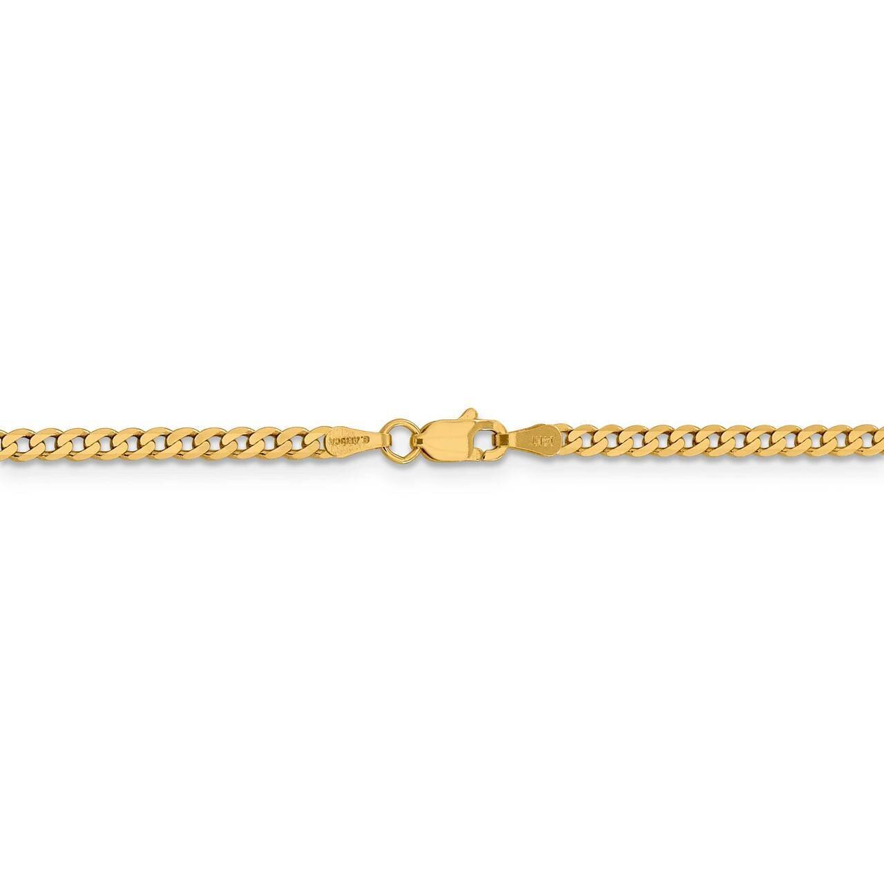 28 Inch 2.3mm Beveled Curb Chain 14k Yellow Gold FBU070-28, MPN: FBU070-28, 886774559766