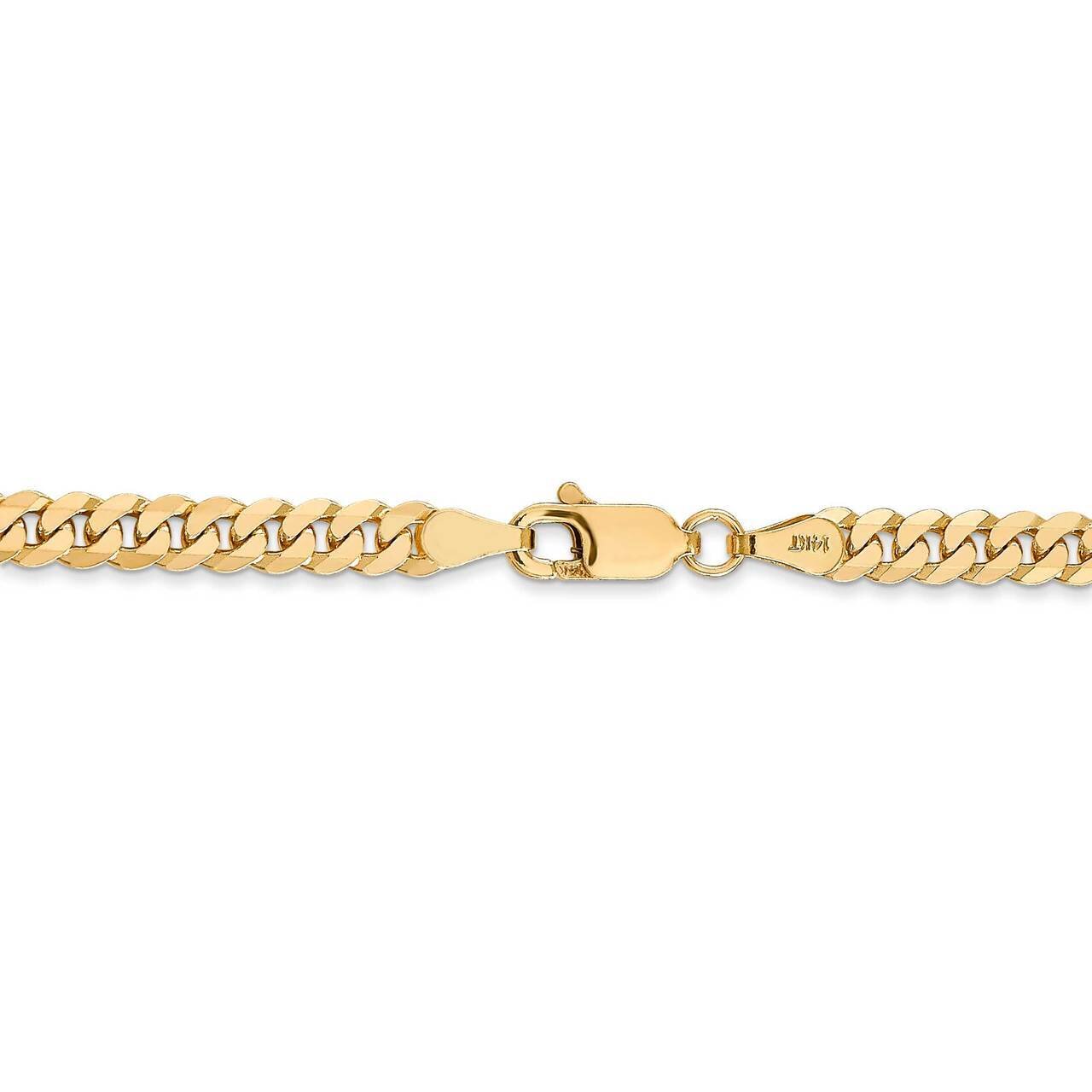 26 Inch 3.2mm Beveled Curb Chain 14k Yellow Gold FBU100-26