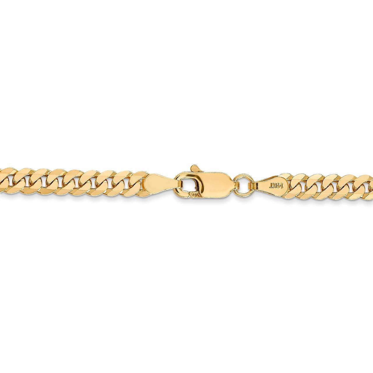 28 Inch 3.2mm Beveled Curb Chain 14k Yellow Gold FBU100-28, MPN: FBU100-28, 886774561417