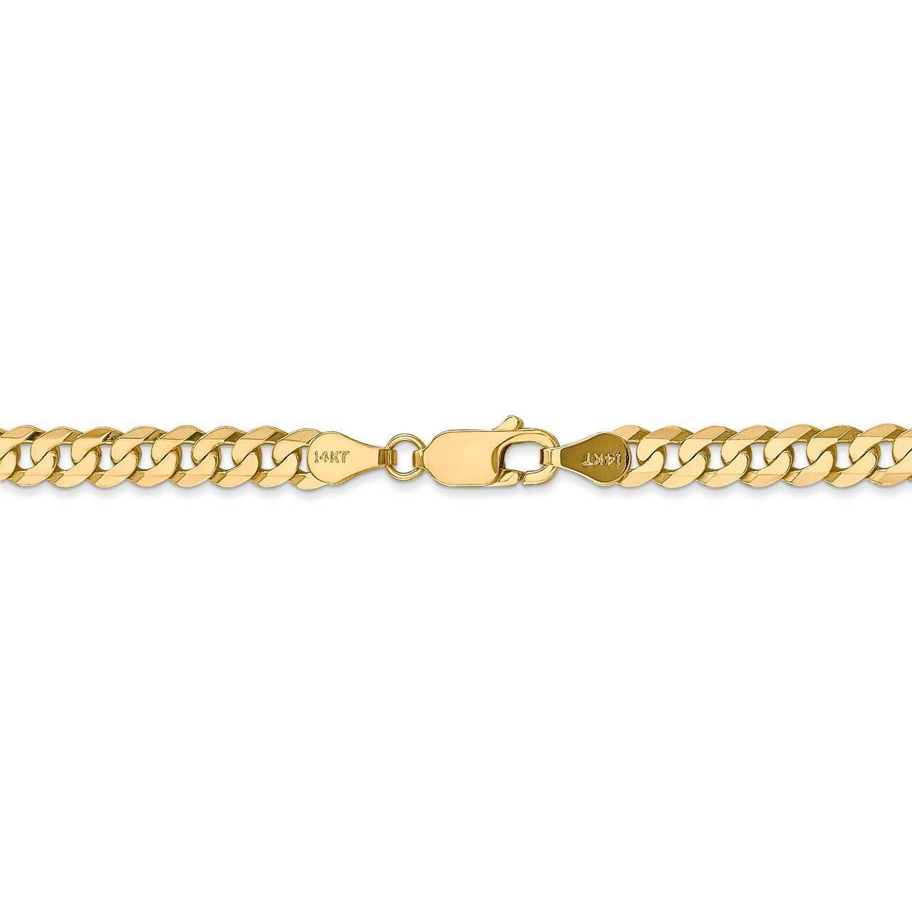 28 Inch 4.75mm Beveled Curb Chain 14k Yellow Gold FBU120-28, MPN: FBU120-28, 886774561318