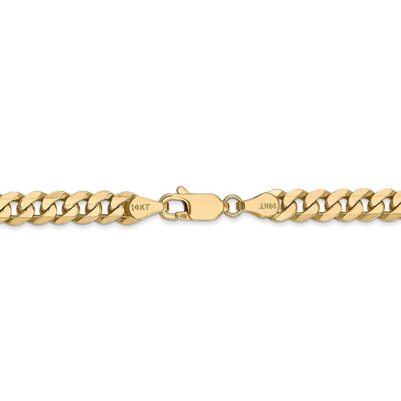 26 Inch 5.75mm Beveled Curb Chain 14k Yellow Gold FBU140-26