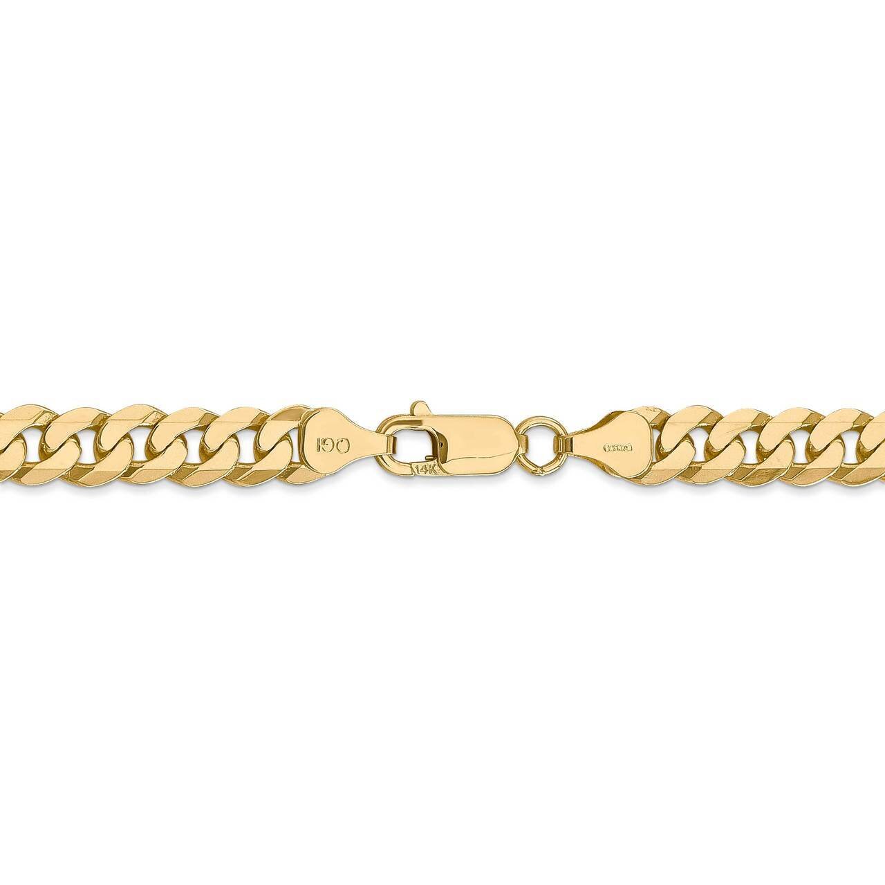 28 Inch 7.25mm Beveled Curb Chain 14k Yellow Gold FBU180-28, MPN: FBU180-28, 886774559391